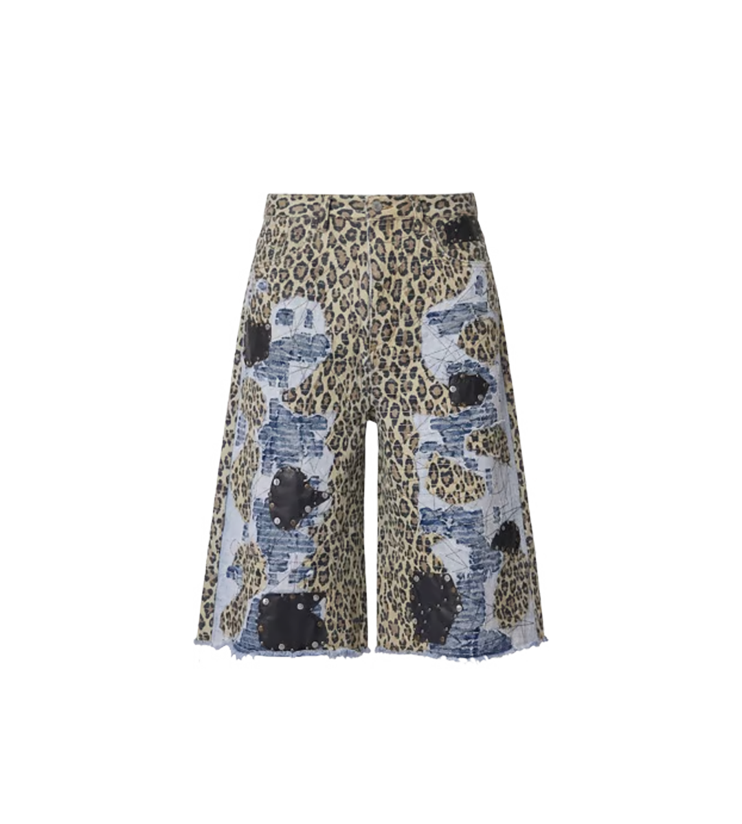 Ultra Baggy Cheetah Boro Shorts
