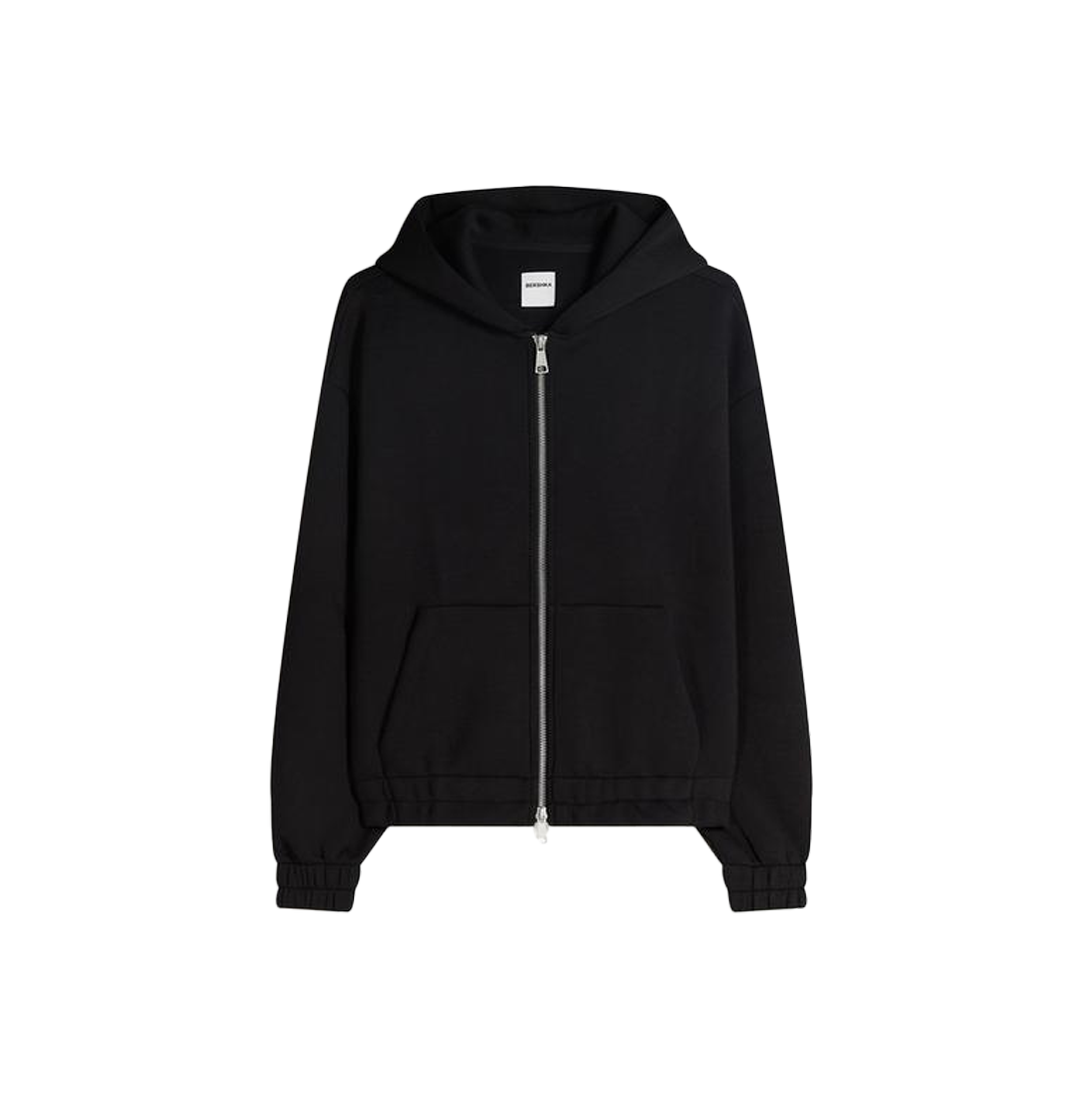 Zip-up neoprene-effect hoodie