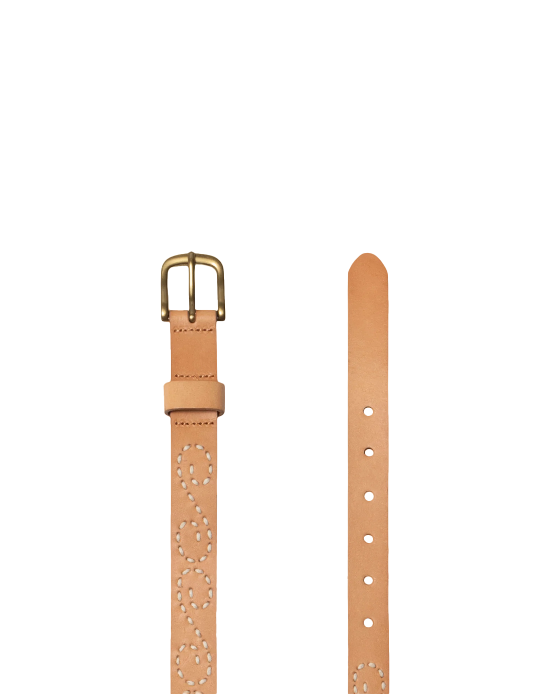 Embroidered S Belt - Light Tan