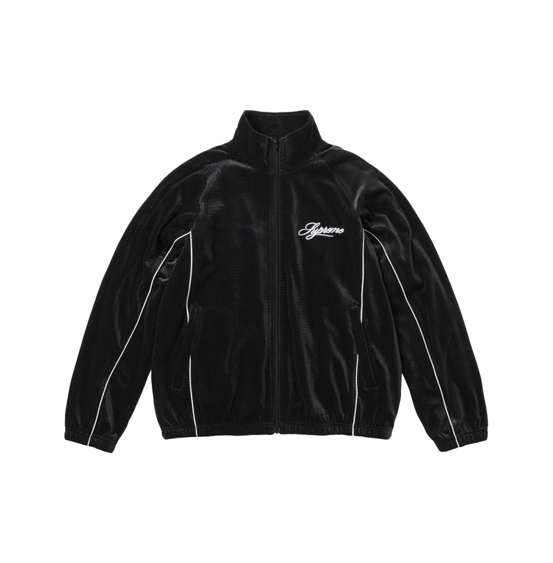 Velour Mesh Track Jacket Black