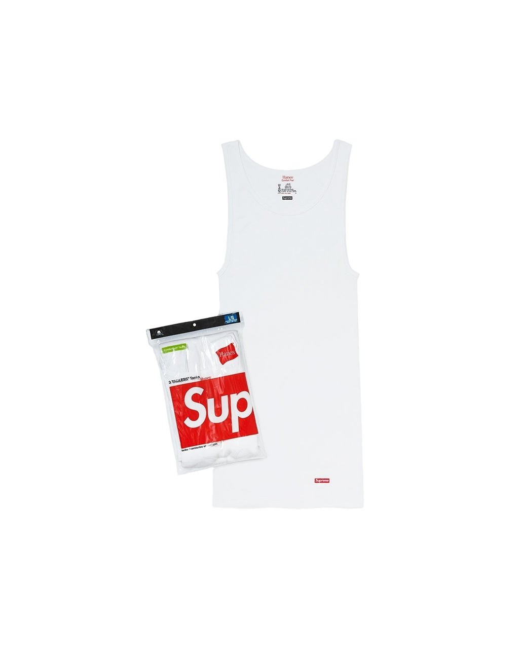 Supreme X Hanes 3 Tagless Tanks white