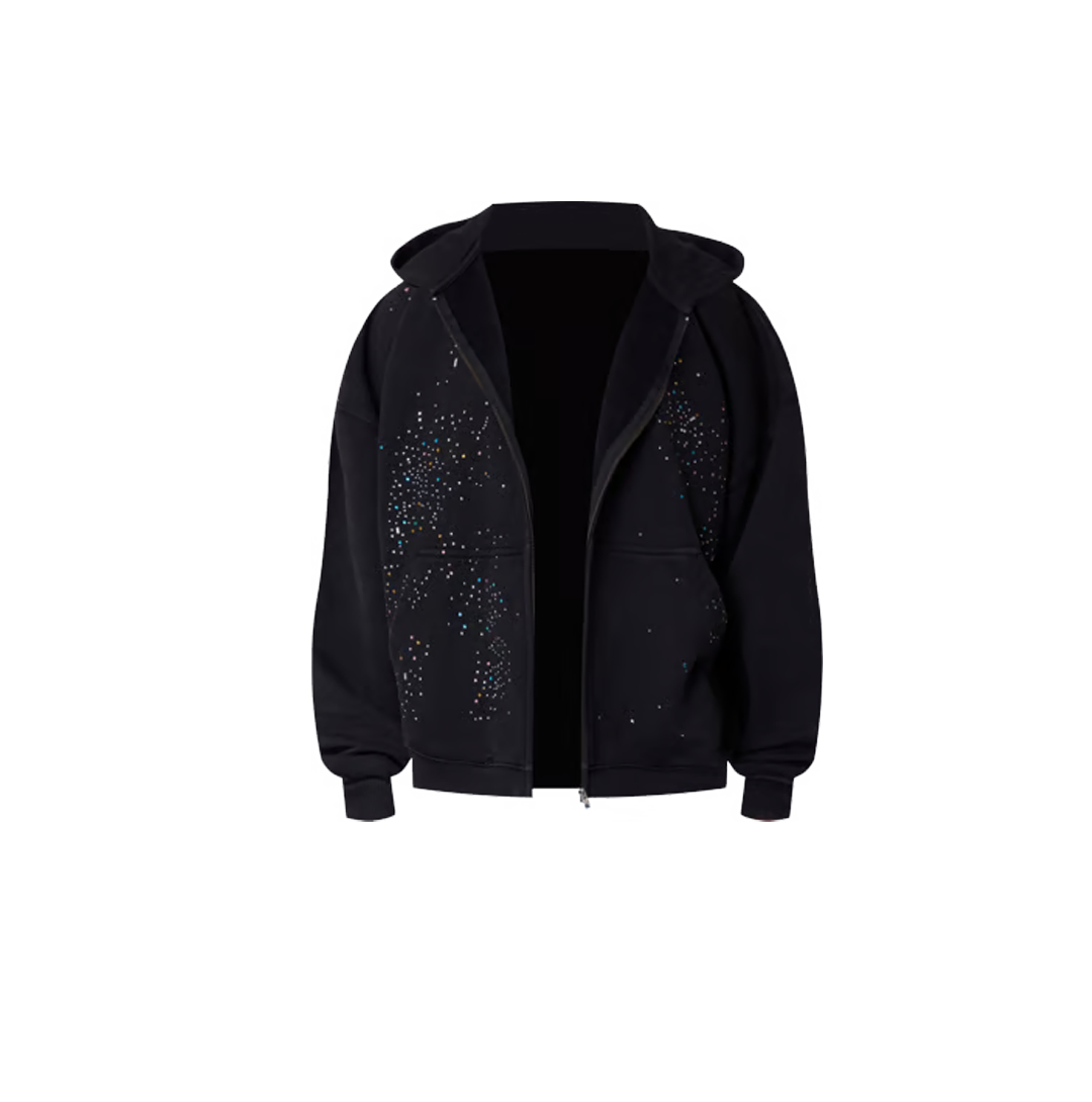 Crystal Hoodie Washed Black