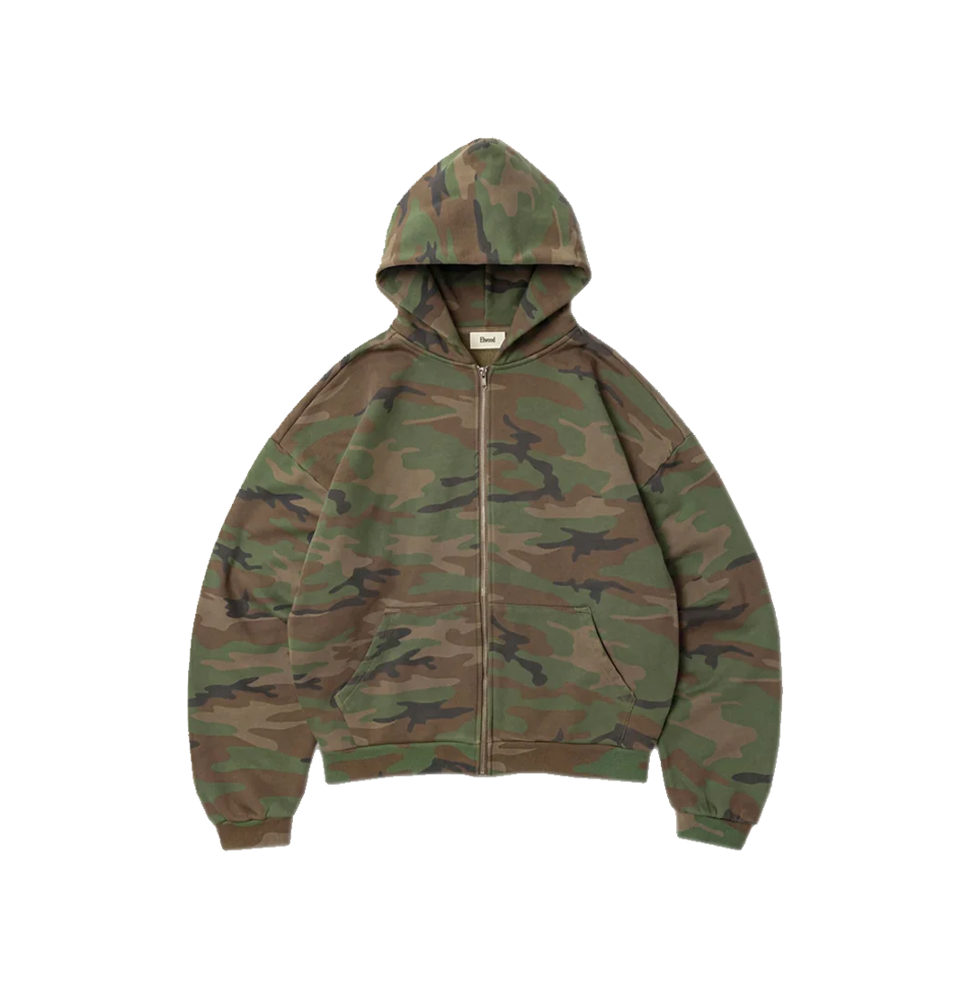 Camo Cotton Zip Hoodie