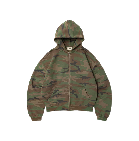 Camo Cotton Zip Hoodie
