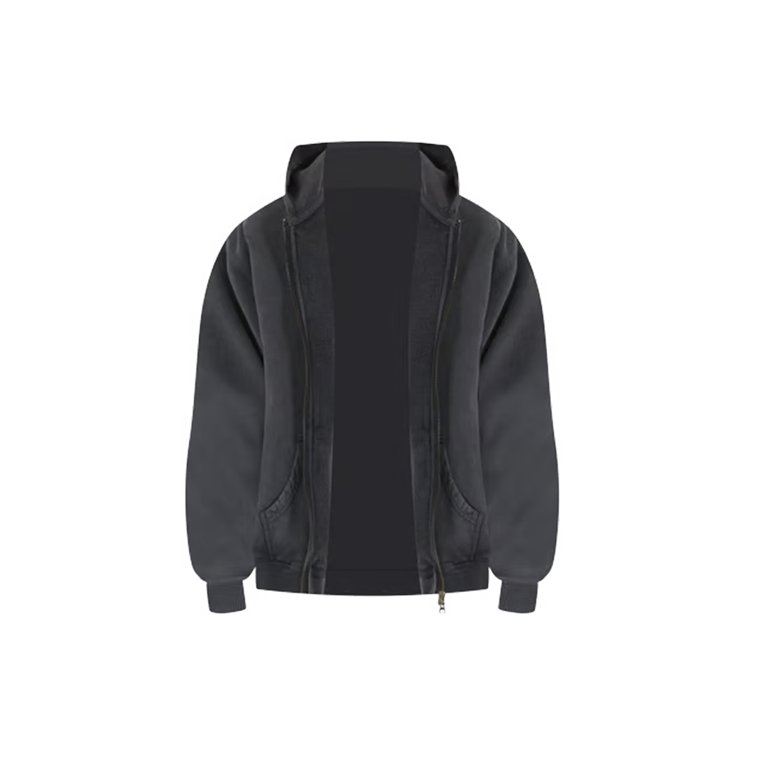Basic Zip Up Hoodie - Vintage Black 