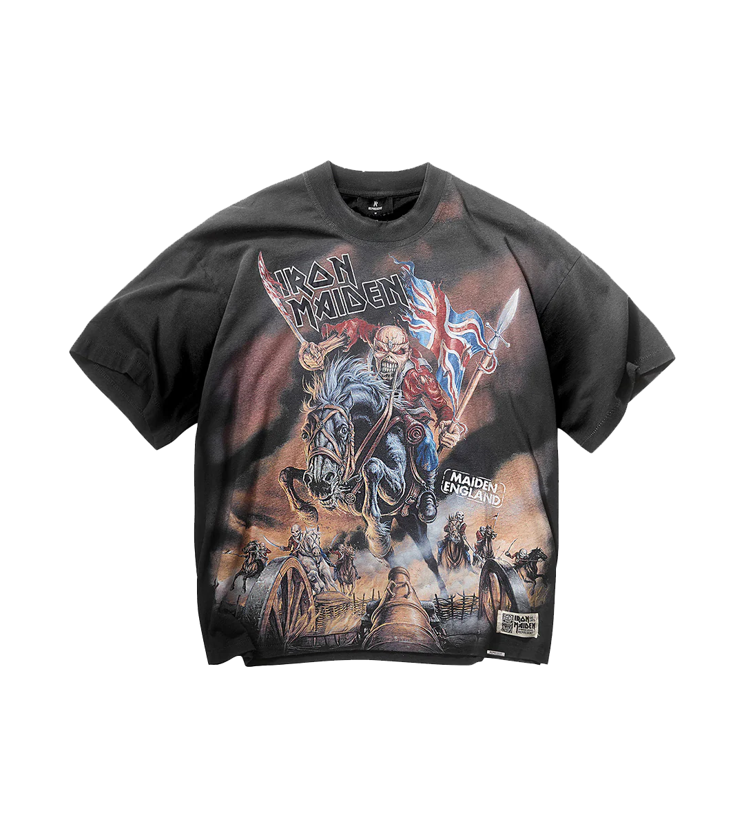 Represent X Iron Maiden Steed Stained Black  T-Shirt