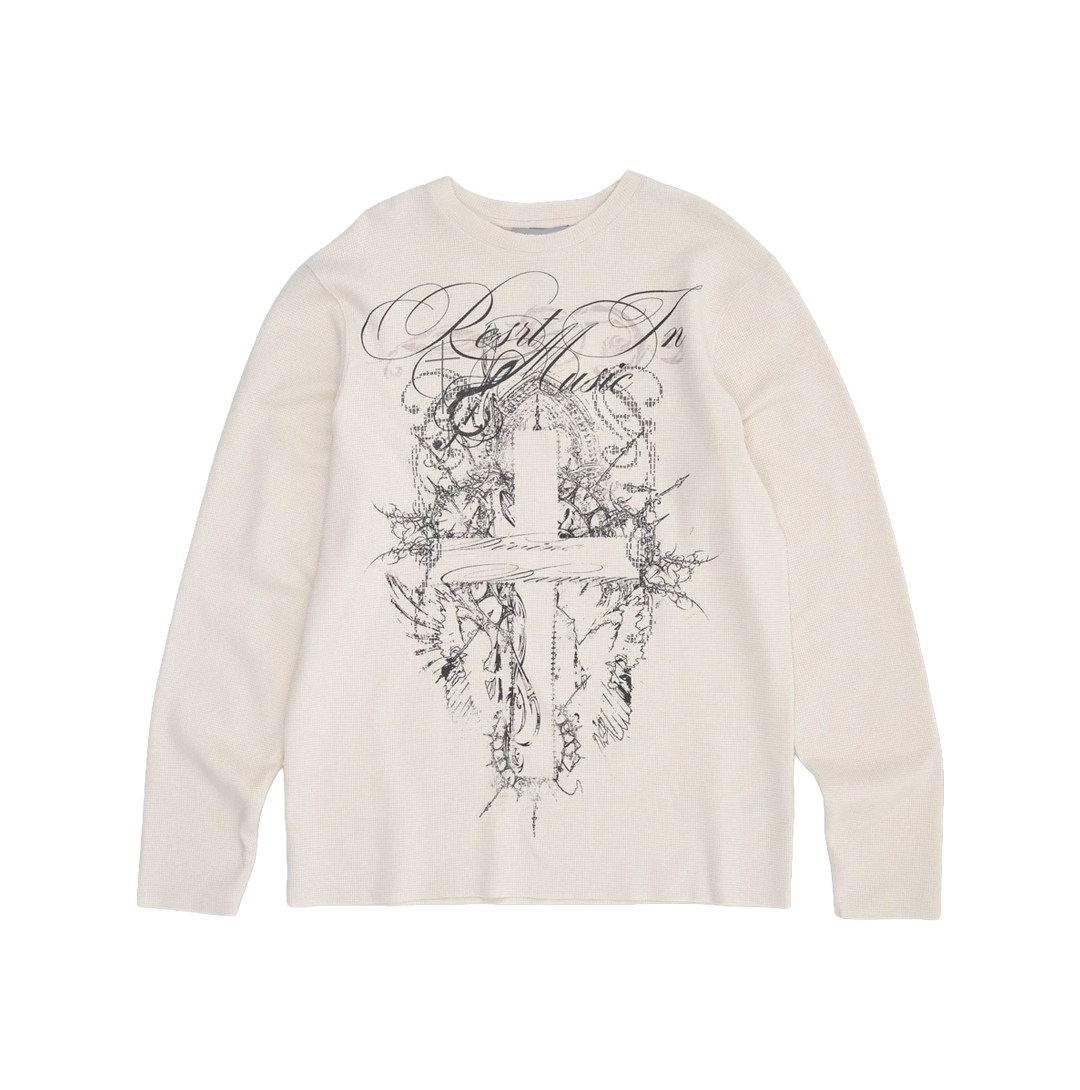 Rest In Music Waffle Long Sleeve Top