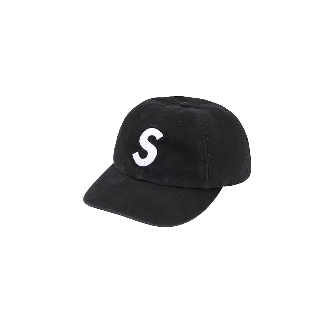 Washed Black Canvas S Logo 6-Panel