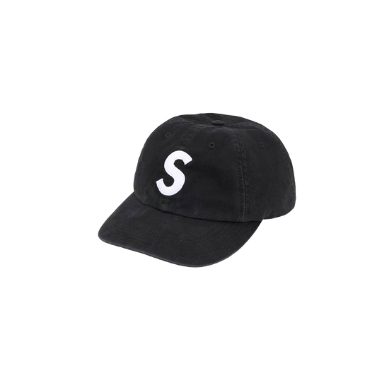 Washed Black Canvas S Logo 6-Panel