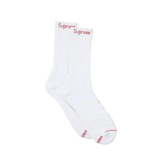 Supreme /Hanes Crew Socks (4-Pack) White