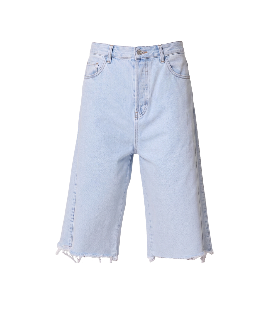 Ultra Baggy Cut Off Denim Shorts - Light Blue