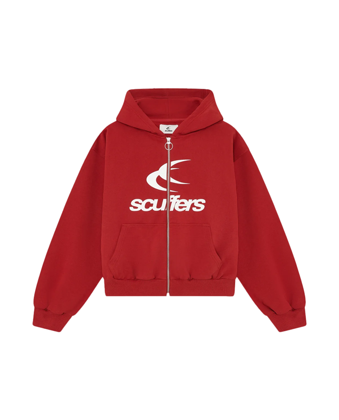 Logo Red Zipped Hoodie