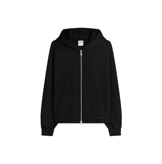 Zip-up neoprene-effect hoodie