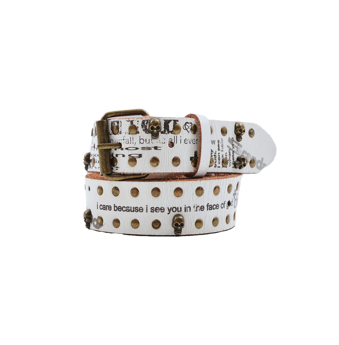 Divinity Studded White Belt