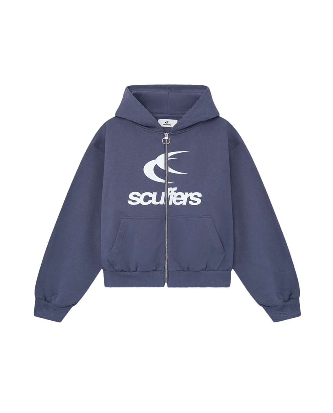 Logo Navy Zipped Hoodie