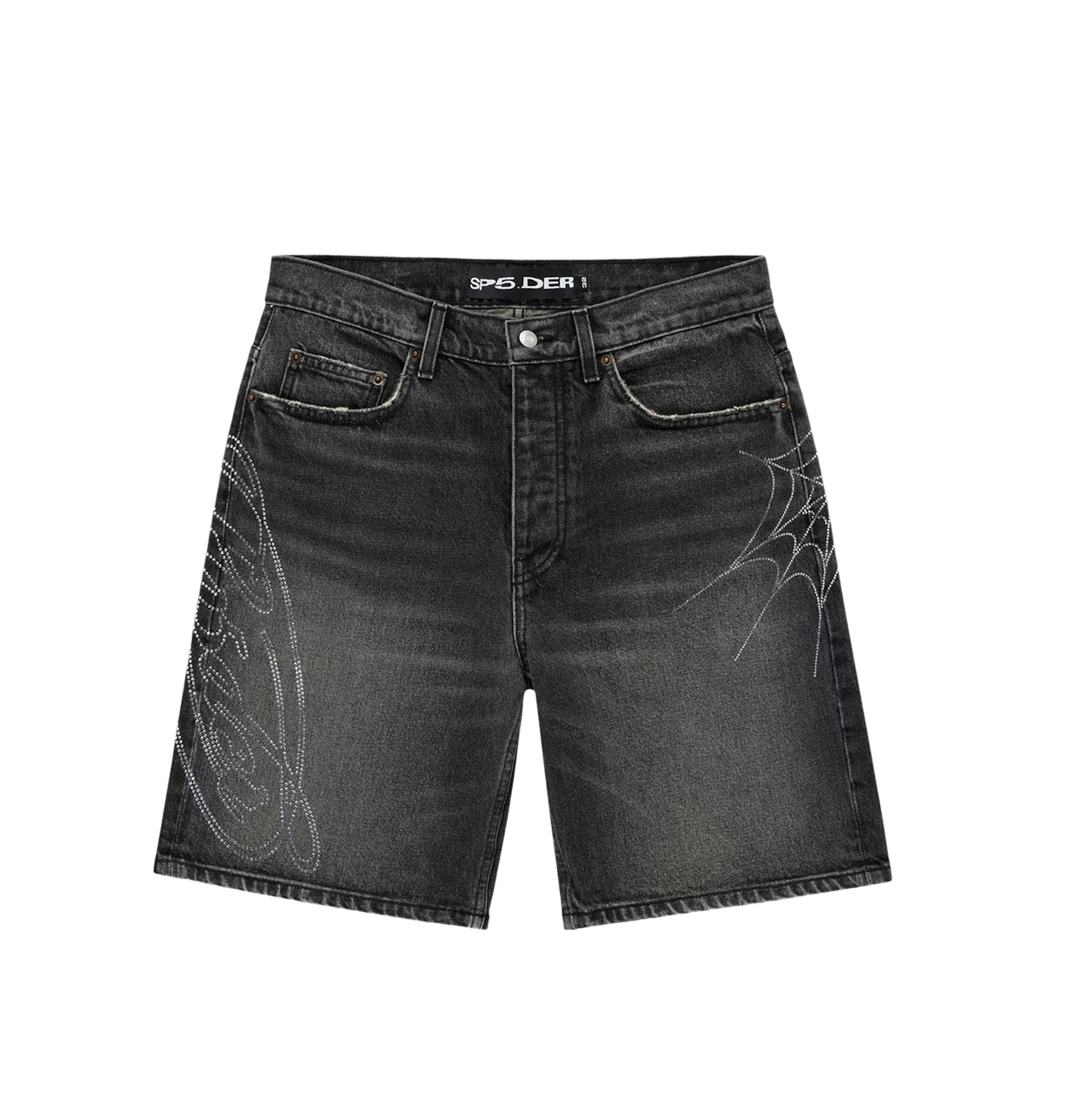 Script Web Denim Short Black Wash