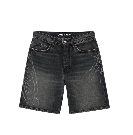 Script Web Denim Short Black Wash