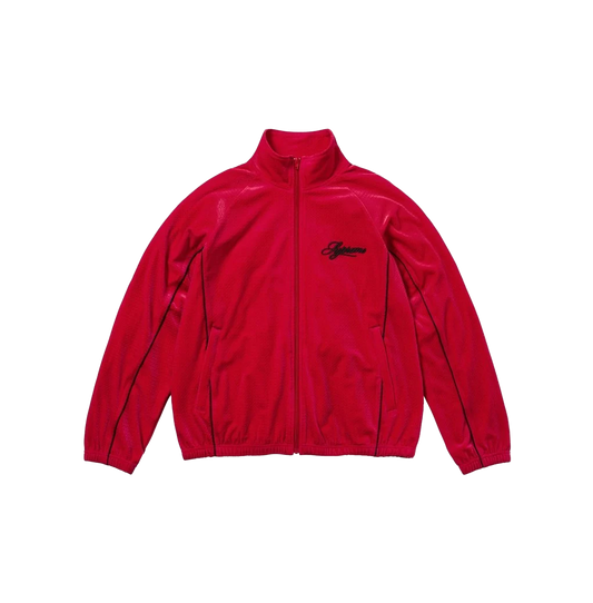 Velour Mesh Track Jacket Red