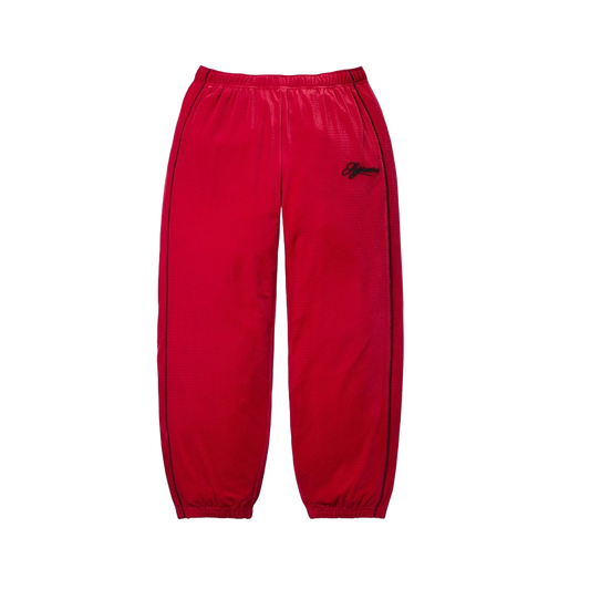 Velour Mesh Track Pant Red