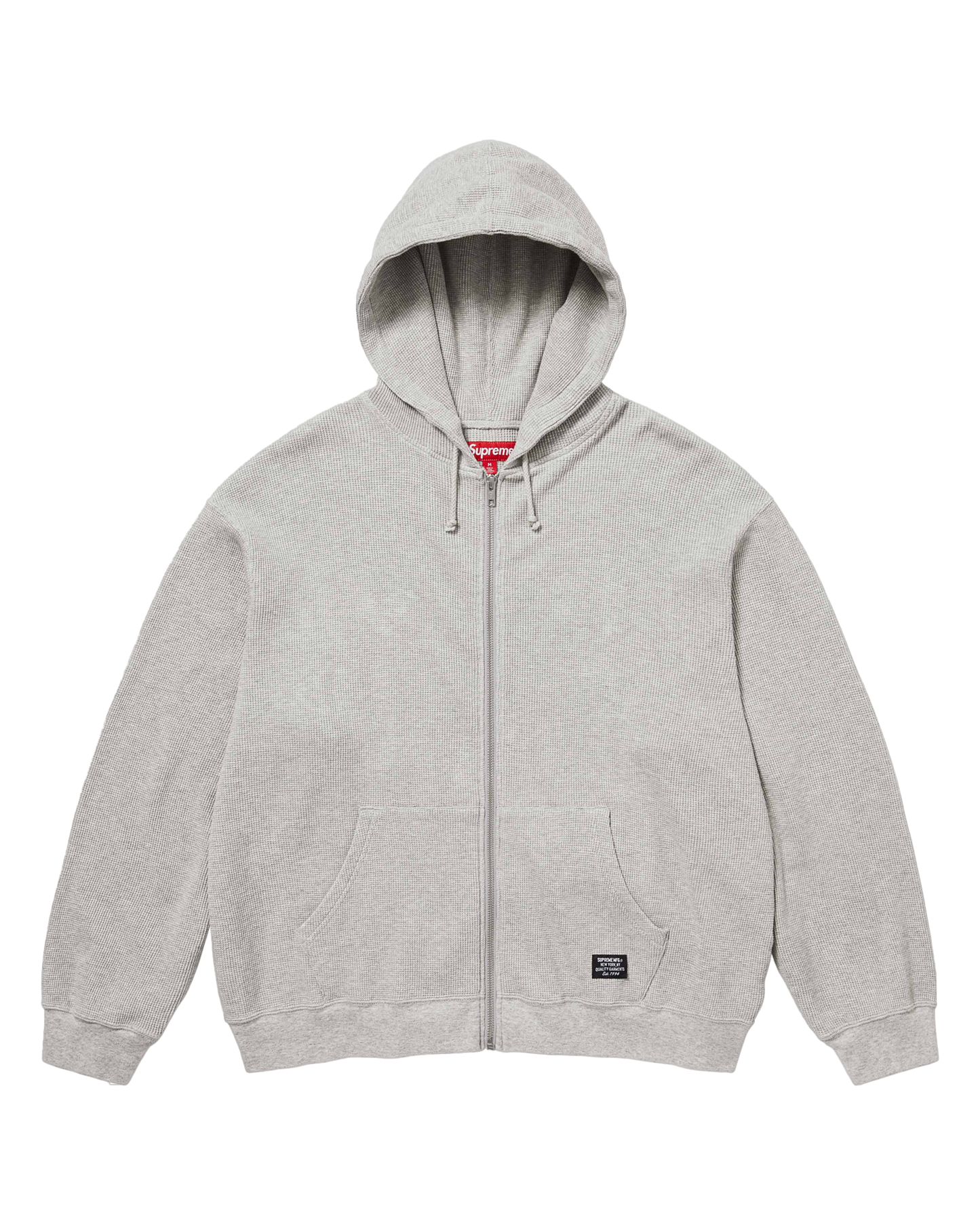 Hooded zip up thermal heather grey