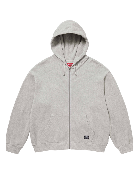 Hooded zip up thermal heather grey