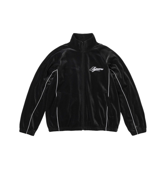 Velour Mesh Track Jacket Black